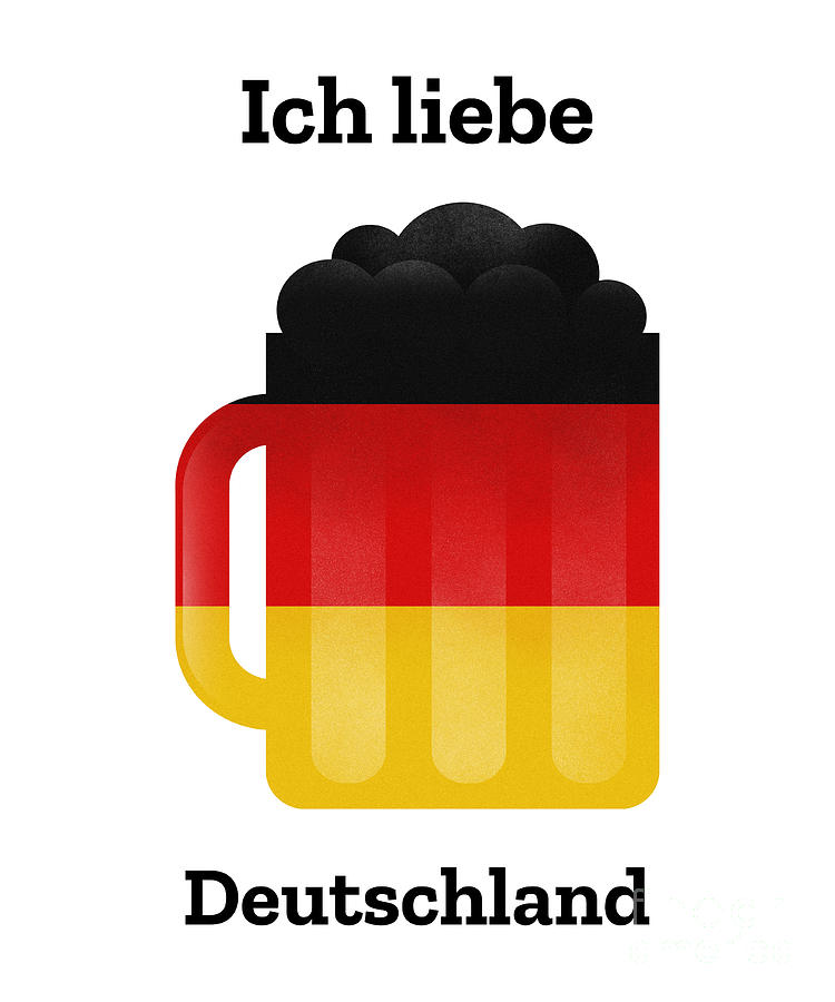Beer Digital Art - German Beer Ich Liebe Deutschland Funny Beer Lover Gift Alcohol Fan Germany Pun Friend Gag by Jeff Creation