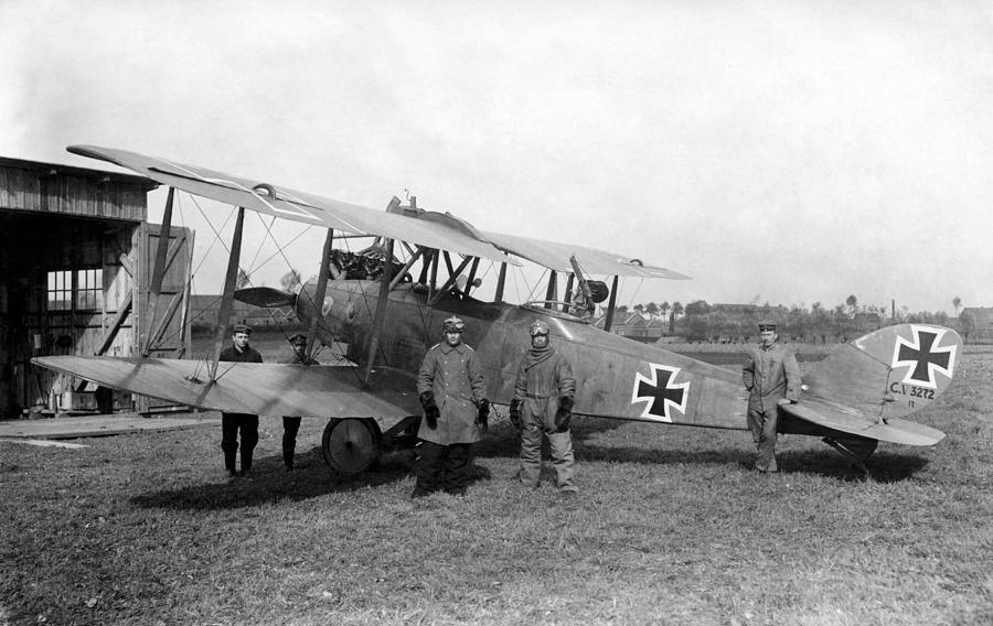 German Biplane Albatros CV And Crew - WW1 - 1917 Photograph by War Is Hell Store