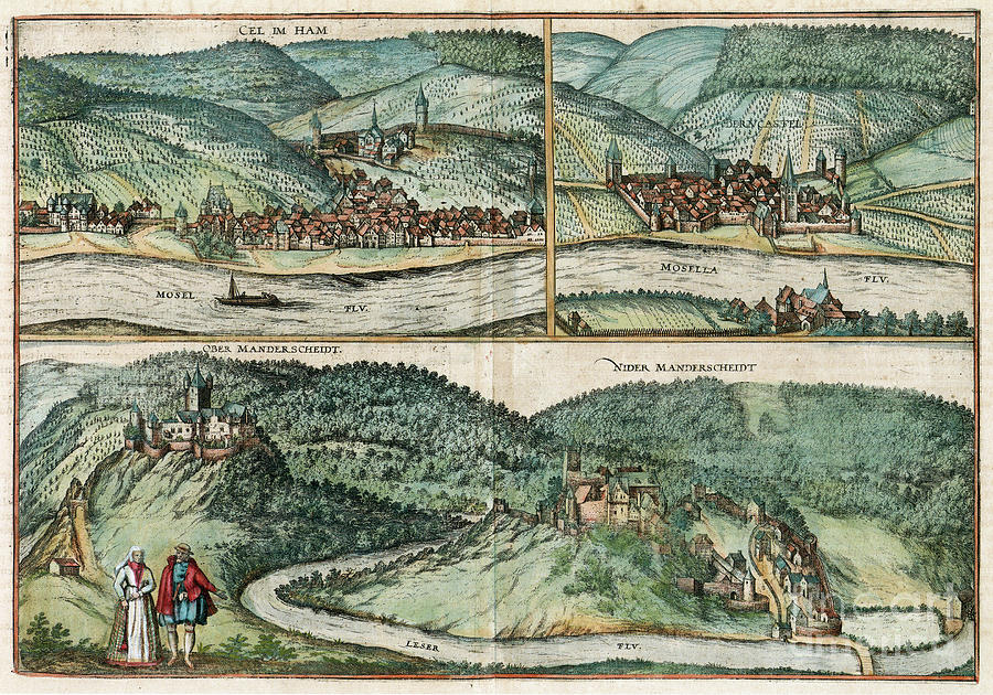 German Cities, 1598 Drawing by Georg Braun and Franz Hogenberg