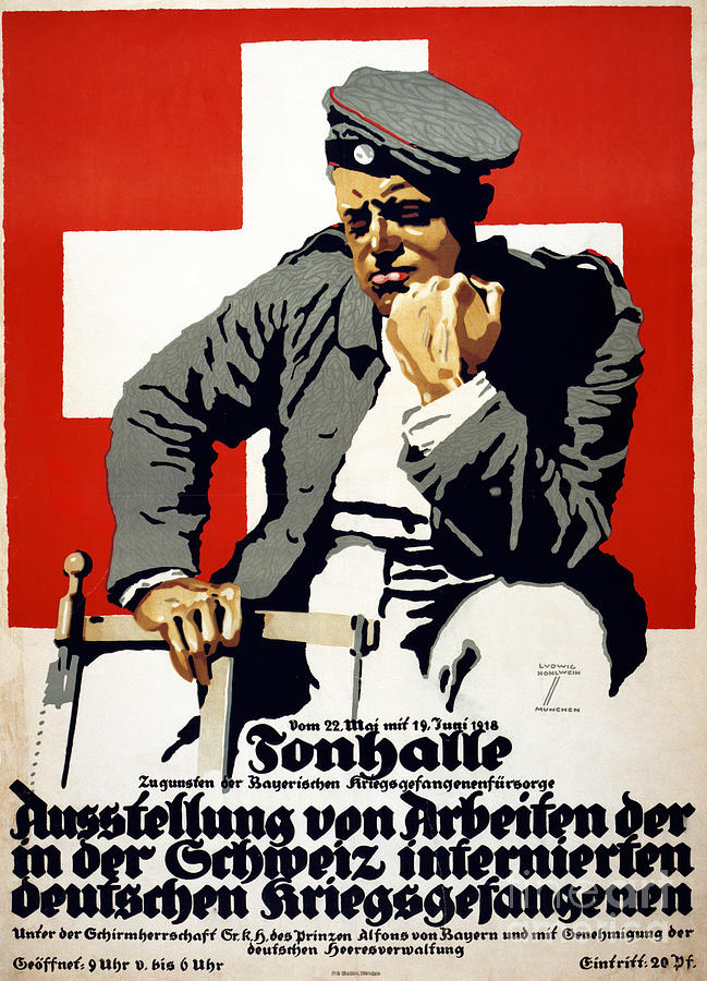 1918 Photograph - German Poster, 1918 by Ludwig Hohlwein