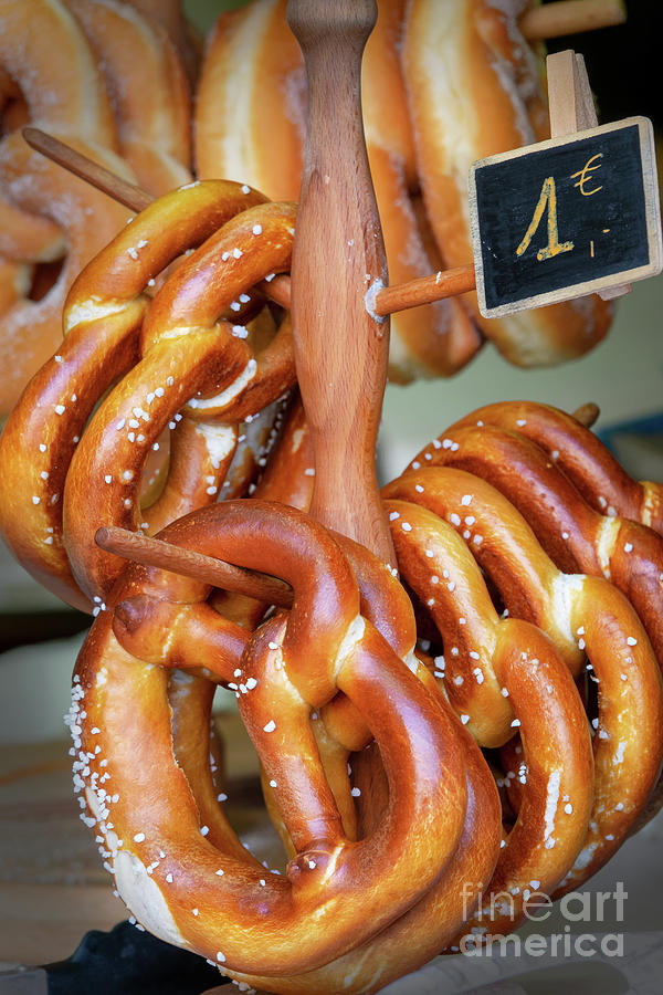 Pretzel Photograph - German pretzels by Delphimages Photo Creations