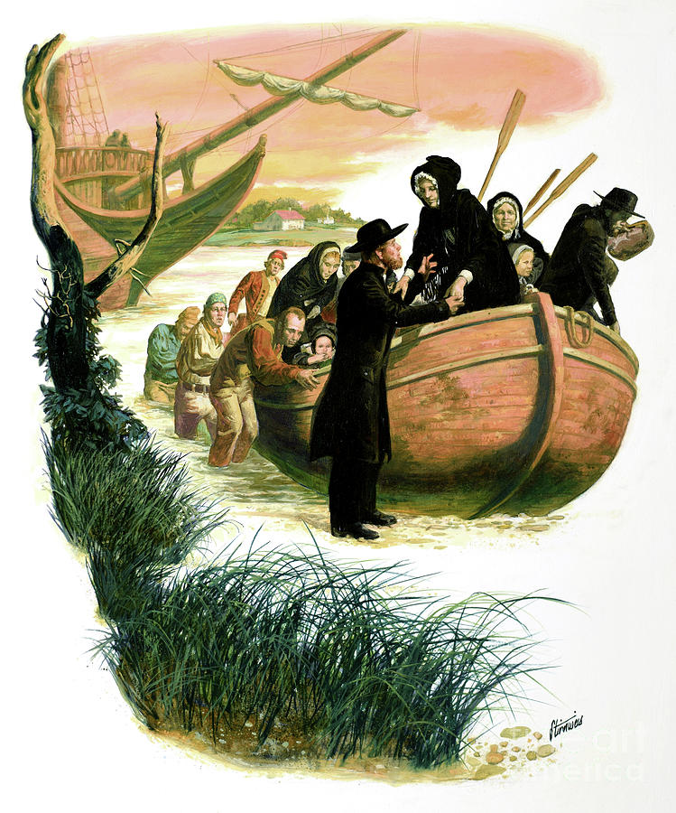 German Settlers Arrive In America Painting by Shannon Stirnweis
