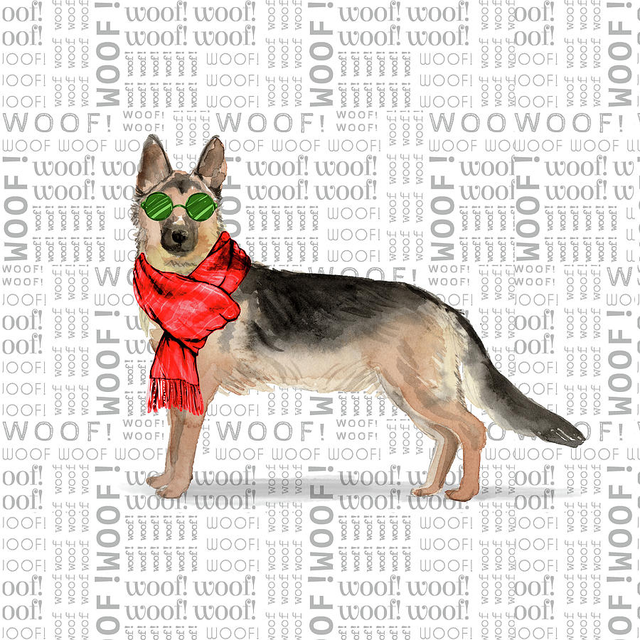 German Shepherd Christmas Dog Digital Art by Doreen Erhardt