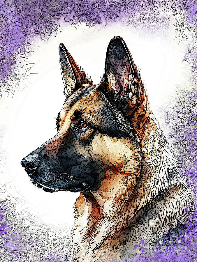 German Shepherd Dog- Female Mixed Media by P Russell
