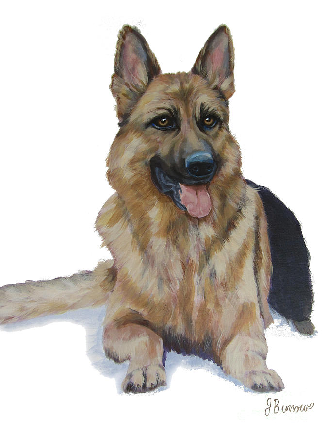 German Shepherd Dog Painting by Janet Burrows - Pixels