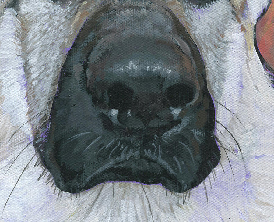 German Shepherd Dog Mask- Kat Painting by Nadi Spencer