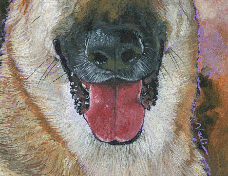 German Shepherd Dog Mask Painting by Nadi Spencer