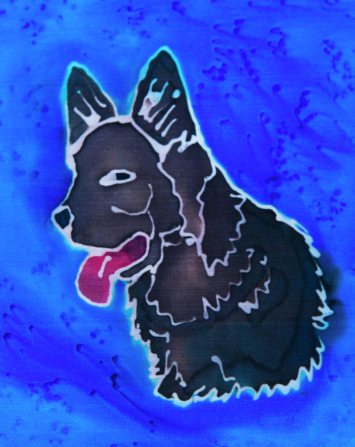 German Shepherd Dog Silk Painting Portrait Photograph