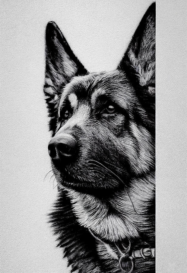German Shepherd Digital Art by Geir Rosset