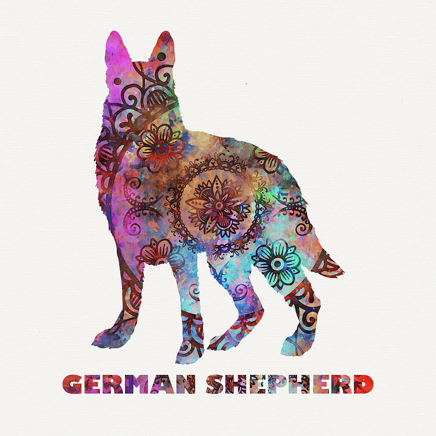 German Shepherd Mandala Digital Art by Peggy Collins
