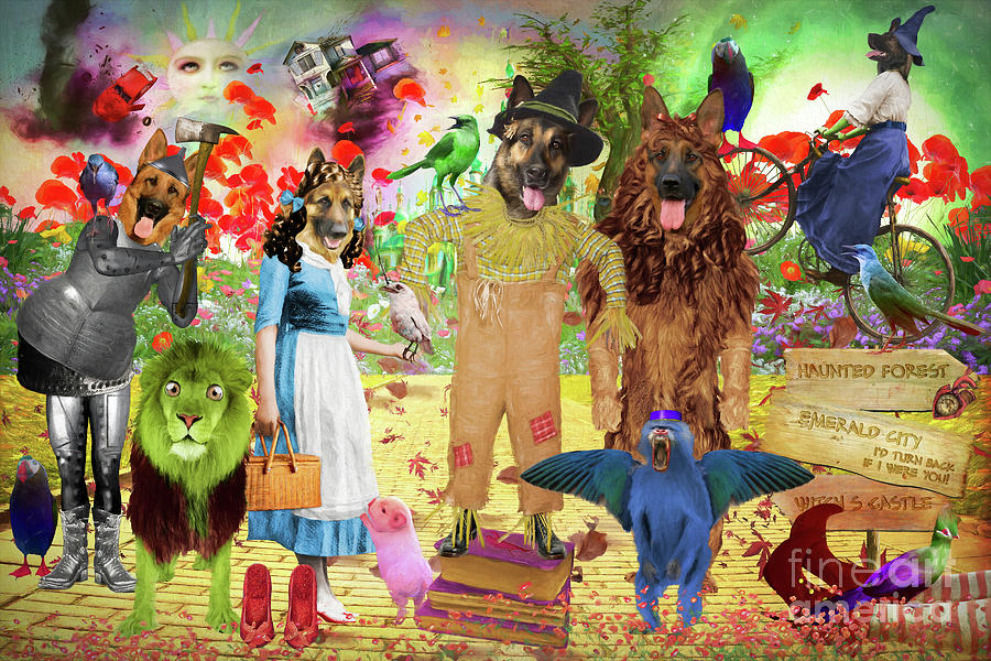 German Shepherd Wizard Of Oz Painting