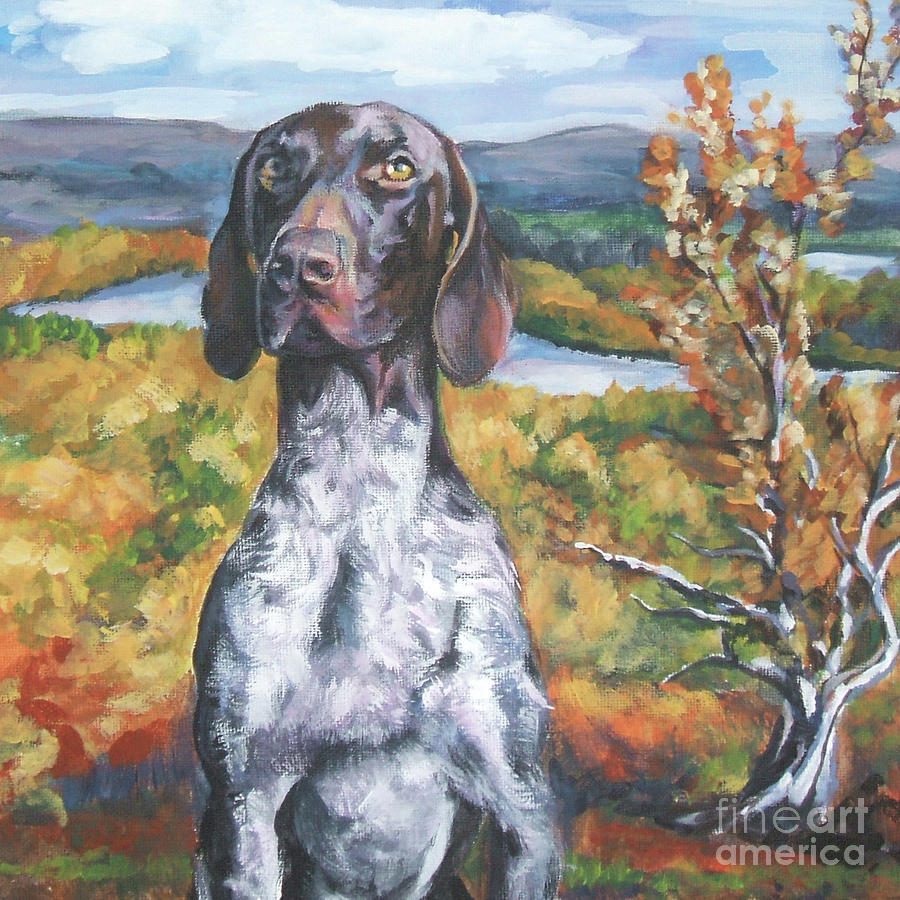 German Shorthaired Pointer Autumn Painting by Lee Ann Shepard