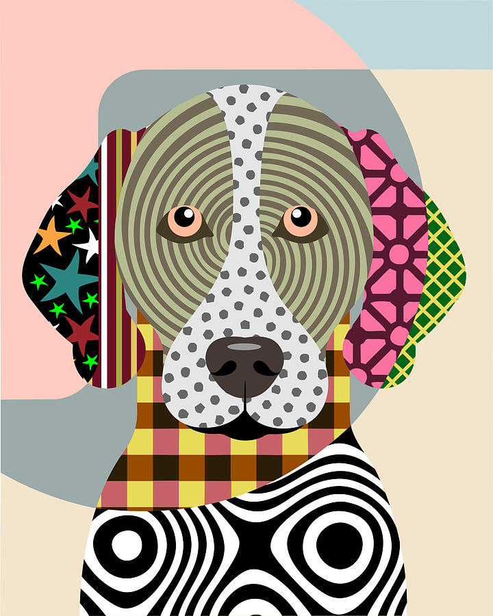 Abstract Digital Art - German Shorthaired Pointer by Lanre Studio