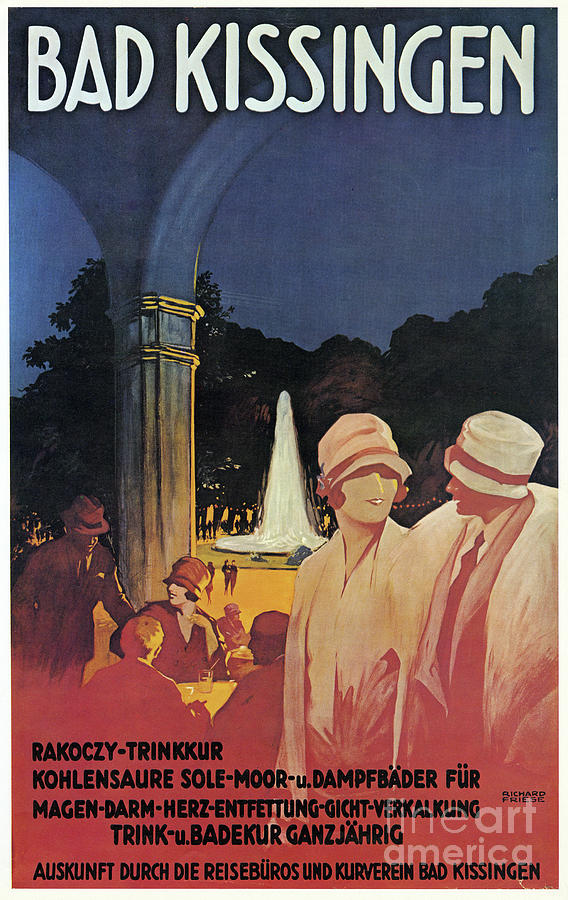 German Travel Poster, 1923 Drawing by Richard Friese