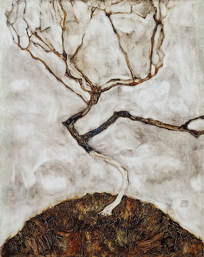 Tree Painting - Small Tree in Late Autumn #3 by Egon Schiele