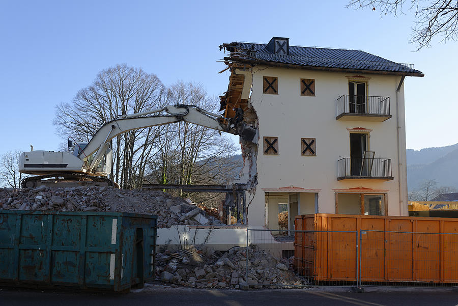 Germany, Bad Heilbrunn, demolishing of a house Photograph by Westend61