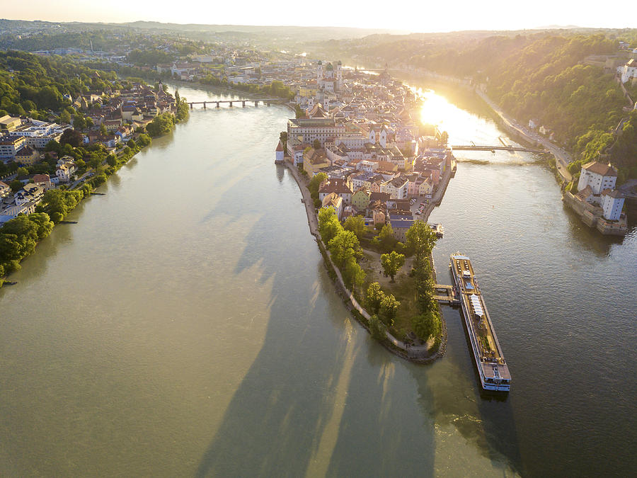 Germany, Bavaria, Passau, confluence of three rivers, Danube, Inn and Ilz Photograph by Westend61