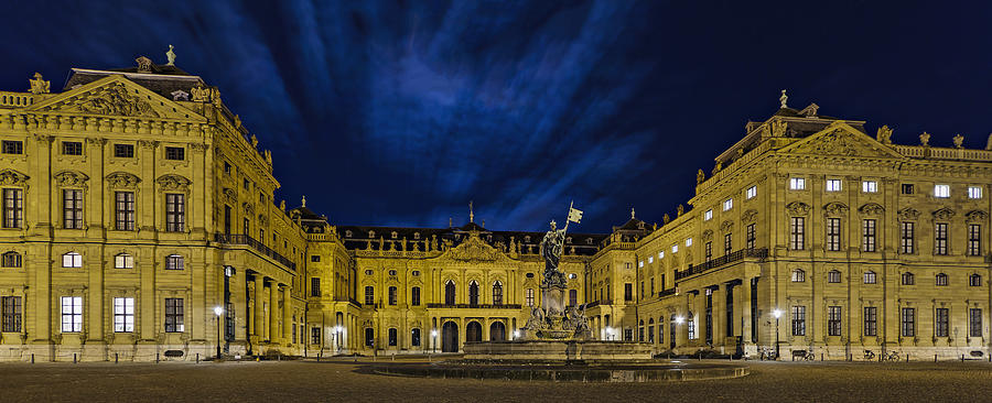 Germany, Bavaria, Wuerzburg, View of Wuerzburg Residence at night Photograph by Westend61