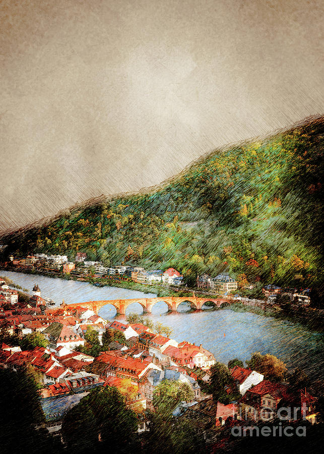 Germany Heidelberg #Heidelberg Painting by Justyna Jaszke JBJart