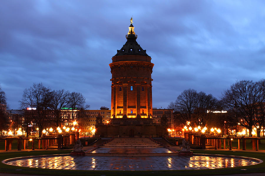 Germany, Mannheim, Water Tower in winter Photograph by Seththomas