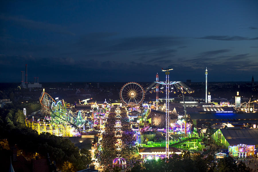 Germany, Munich, view to Oktoberfest at night Photograph by Westend61