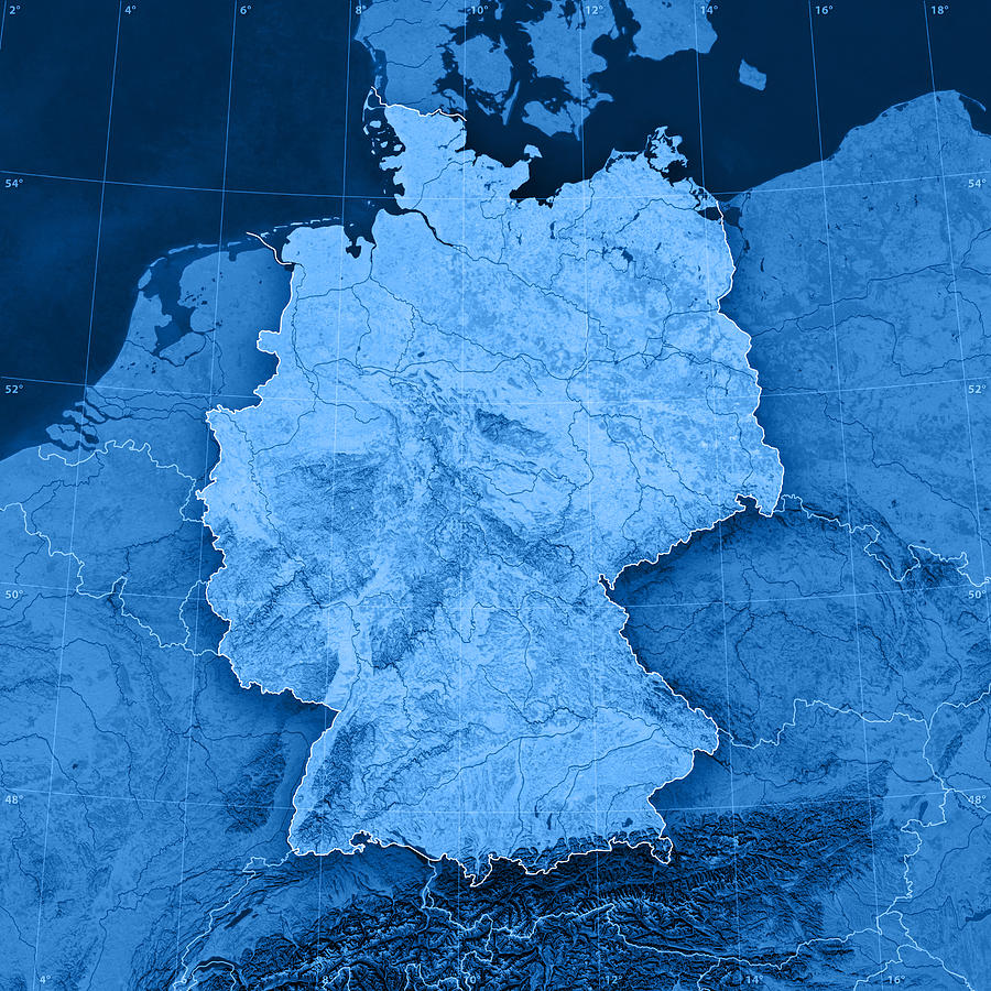 Germany Topographic Map Photograph by FrankRamspott