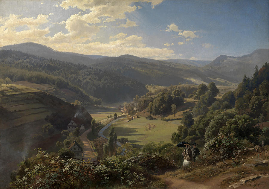 Johann Painting - Geroldsauer Valley close to Baden Baden  by Johann Wilhelm Schirmer