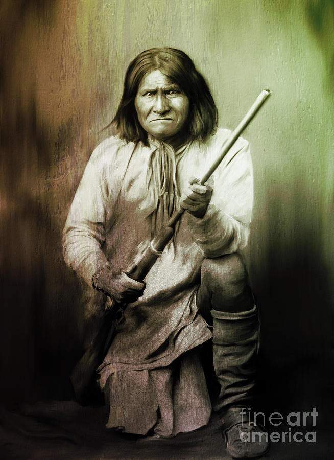 Geronimo Goyathlay A4 Painting by Native American GullG - Fine Art America