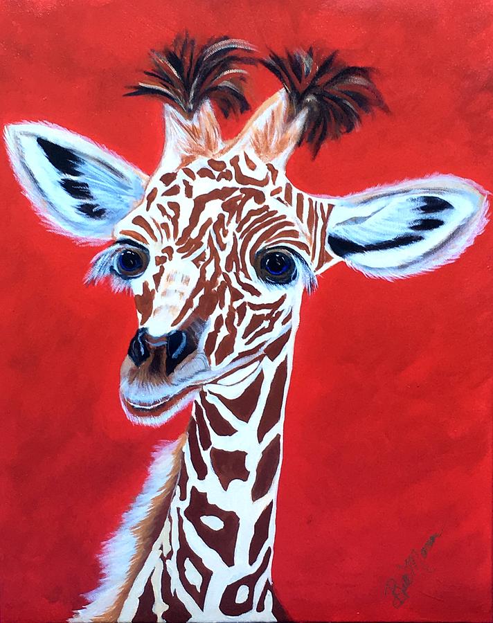 Gerry the Giraffe Painting by Bill Manson
