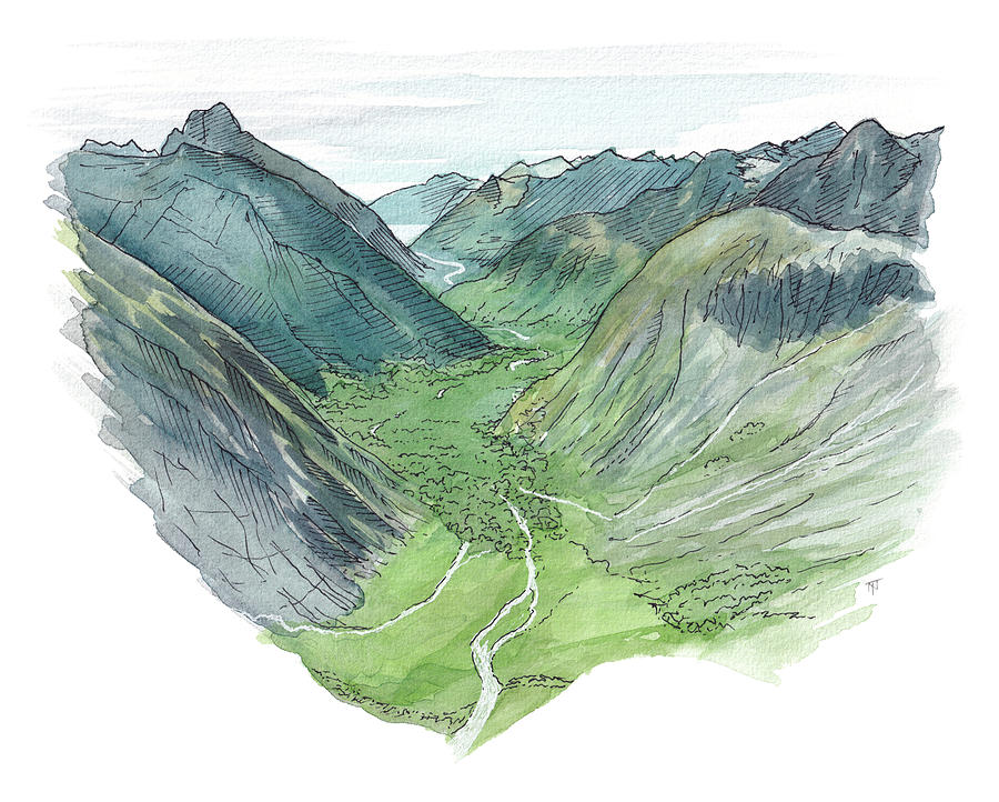 Gertrude Saddle View Painting by Tom Napper
