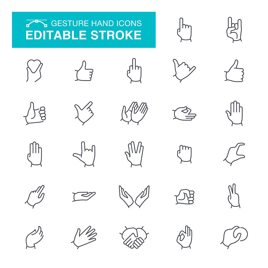 Gesture Editable Stroke Icons Drawing by Forest_strider