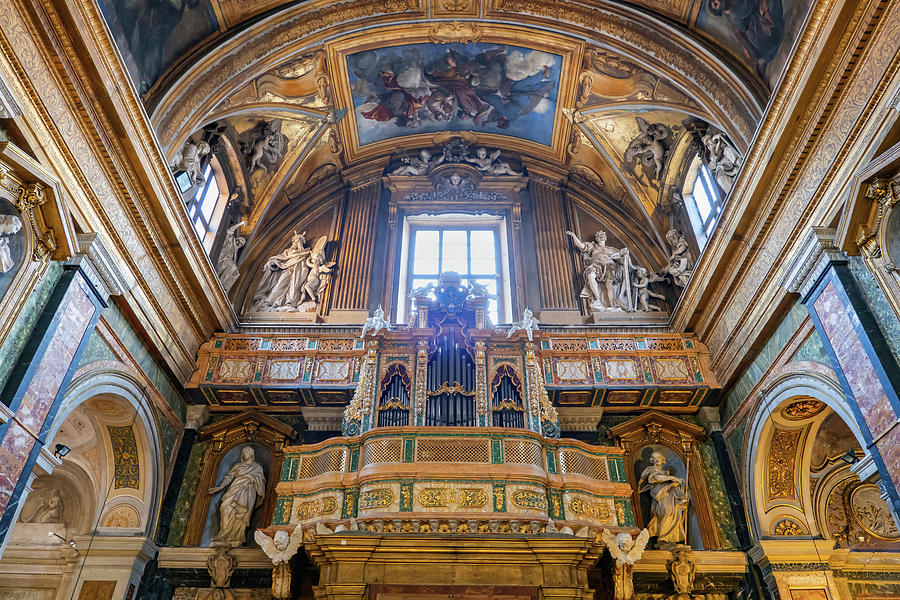 Gesu e Maria Church Interior in Rome Photograph by Artur Bogacki