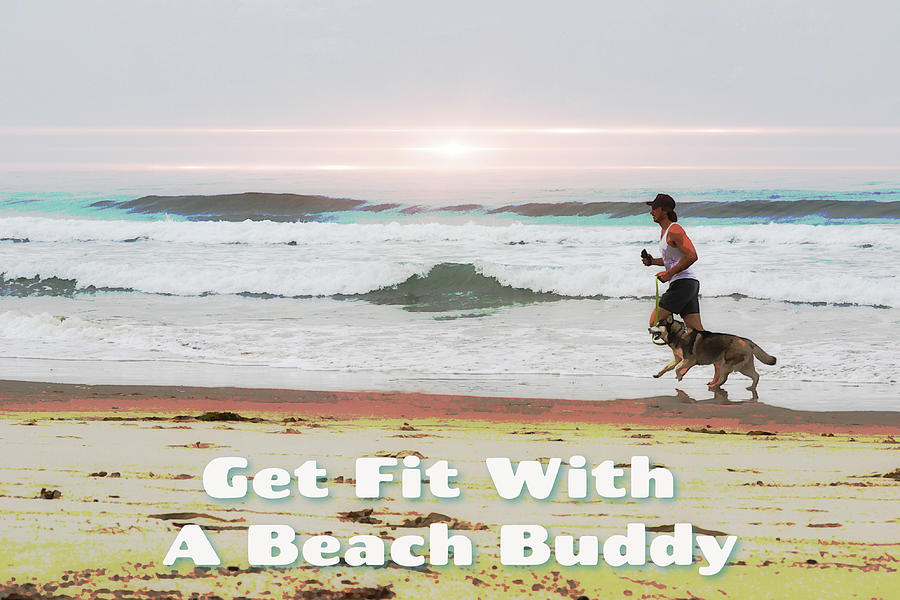 Get Fit on the Beach Poster Art Digital Art by Gaby Ethington