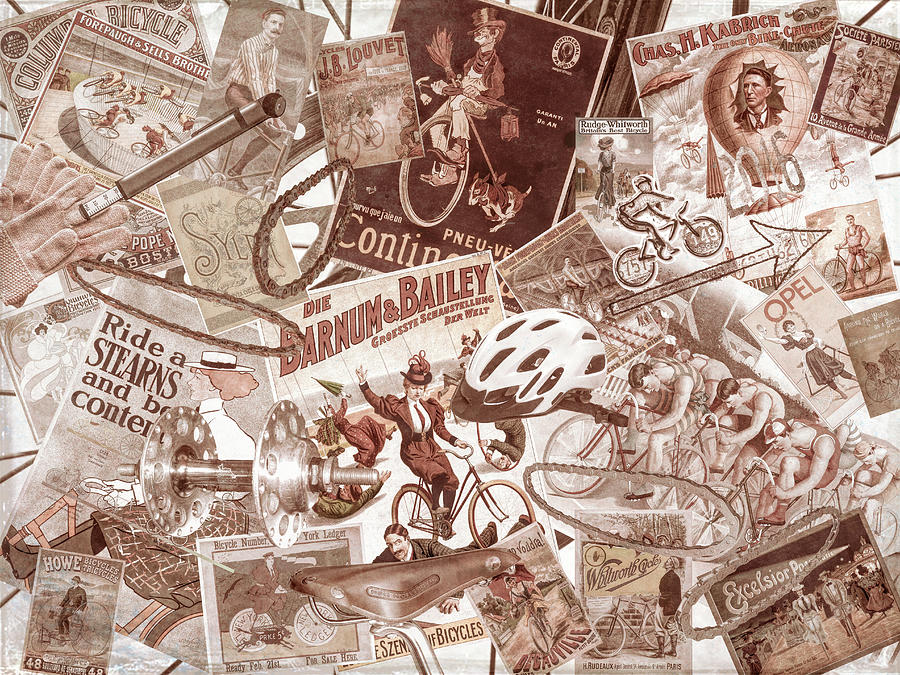Get on Your Bike and Ride in Vintage Tones Digital Art by Debra and Dave Vanderlaan Get on Your Bike and Ride in Vintage Tones Digital Art by Debra and Dave Vanderlaan