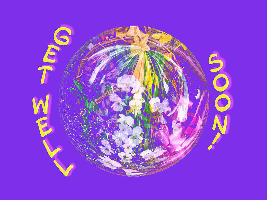 Get Well Soon Card - Spherical Bouquet - Digital Art Digital Art by Carol Senske