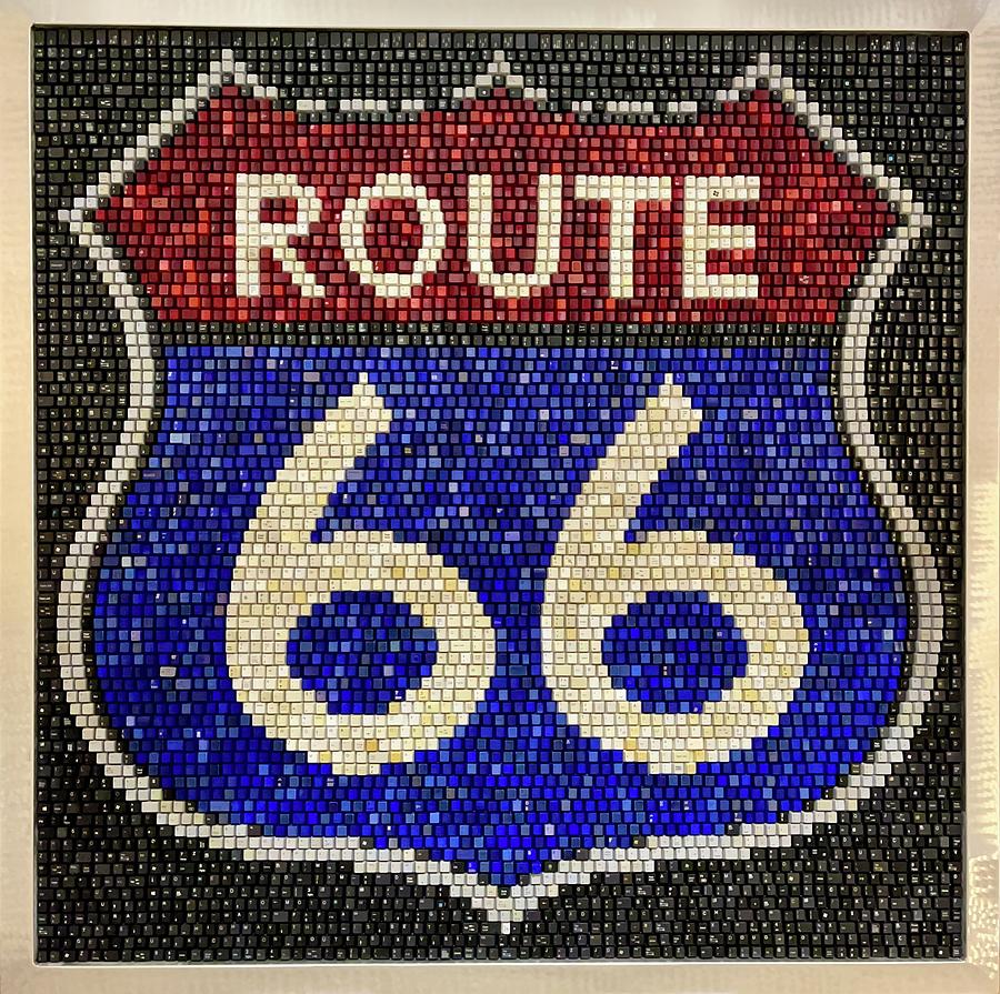 Get Your Kicks on  Route 66 SOLD Mixed Media by Doug Powell