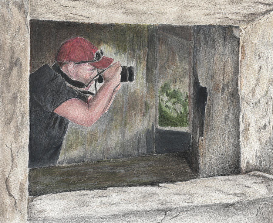 Getting the Shot Drawing by Melodie Kantner