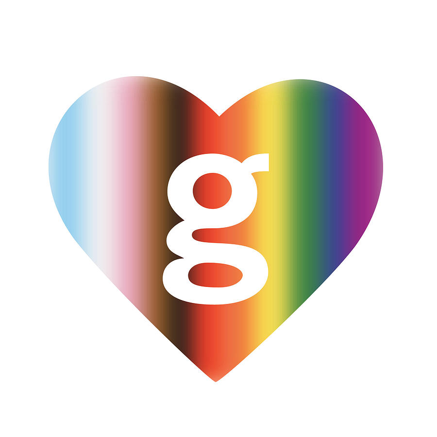 Getty Images Logo Pride Heart Digital Art by Getty Images