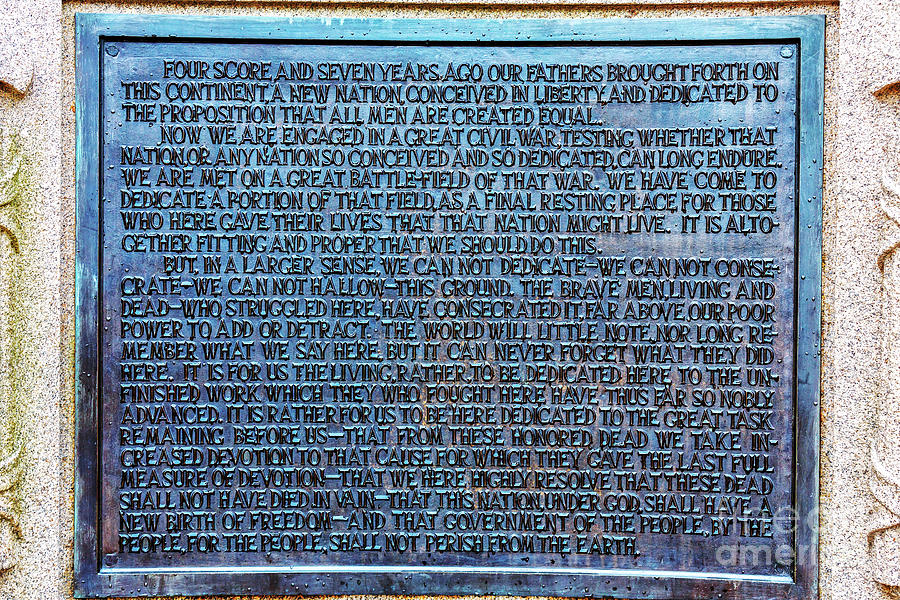 Gettysburg Address Monument Photograph by John Rizzuto