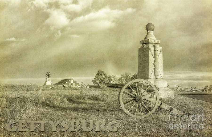 Gettysburg Battlefield Cannon Poster Digital Art by Randy Steele