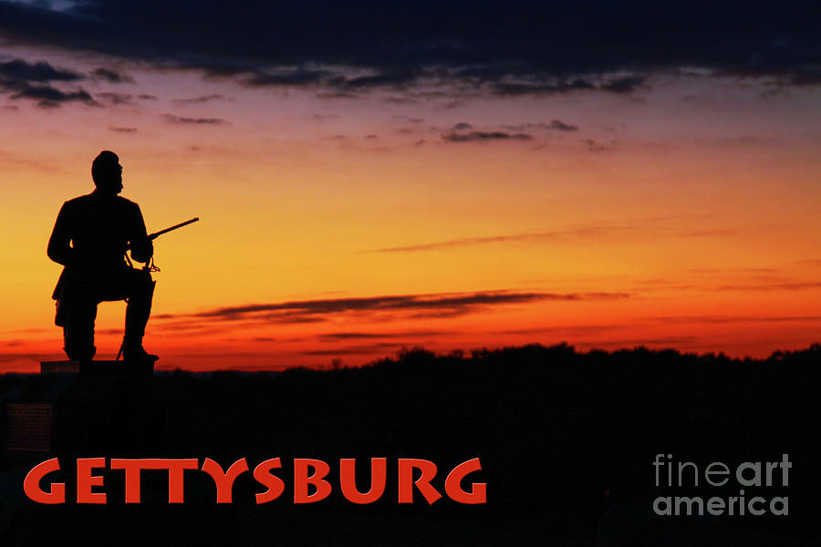 Gettysburg Battlefield Fire Sunrise Digital Art by Randy Steele