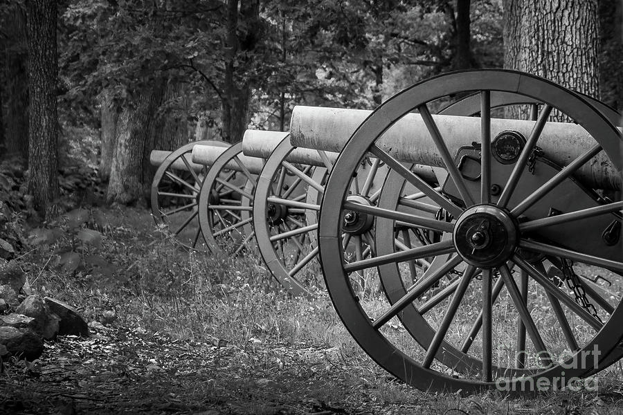 Gettysburg Civil War Cannon - Black and White Photograph by Sturgeon Photography