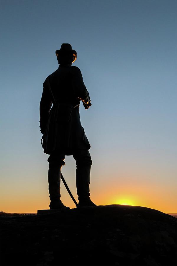Gettysburg - Gen. Warren at Sunset Photograph by Liza Eckardt