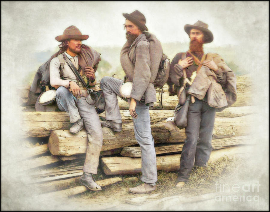 Gettysburg Three Confederate Prisoners Color III Digital Art by Randy ...