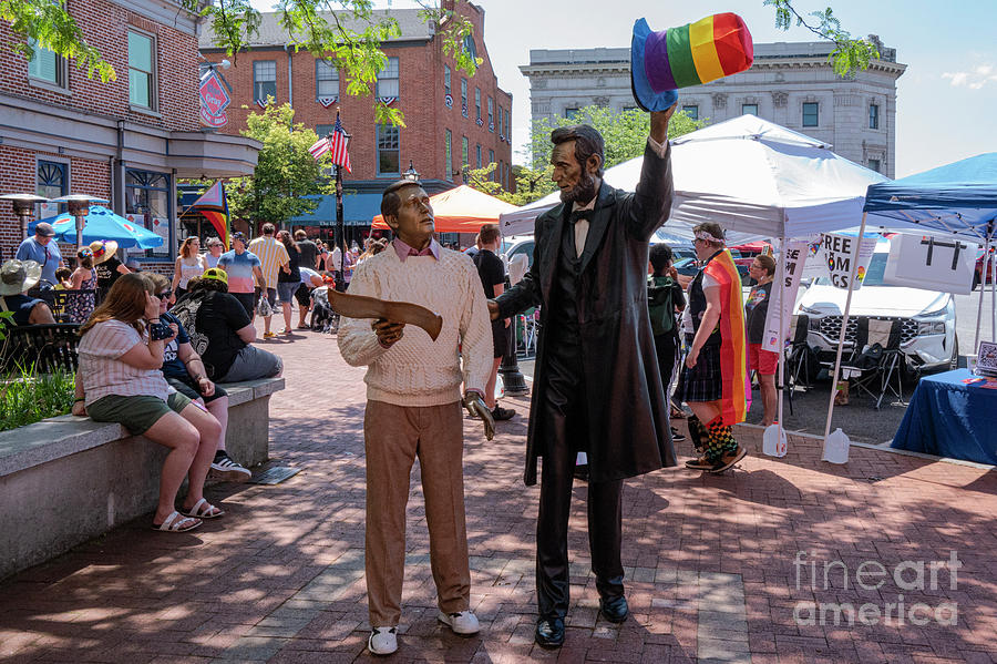 Gettysburg Town Square on PRIDE Day Photograph by Bob Phillips