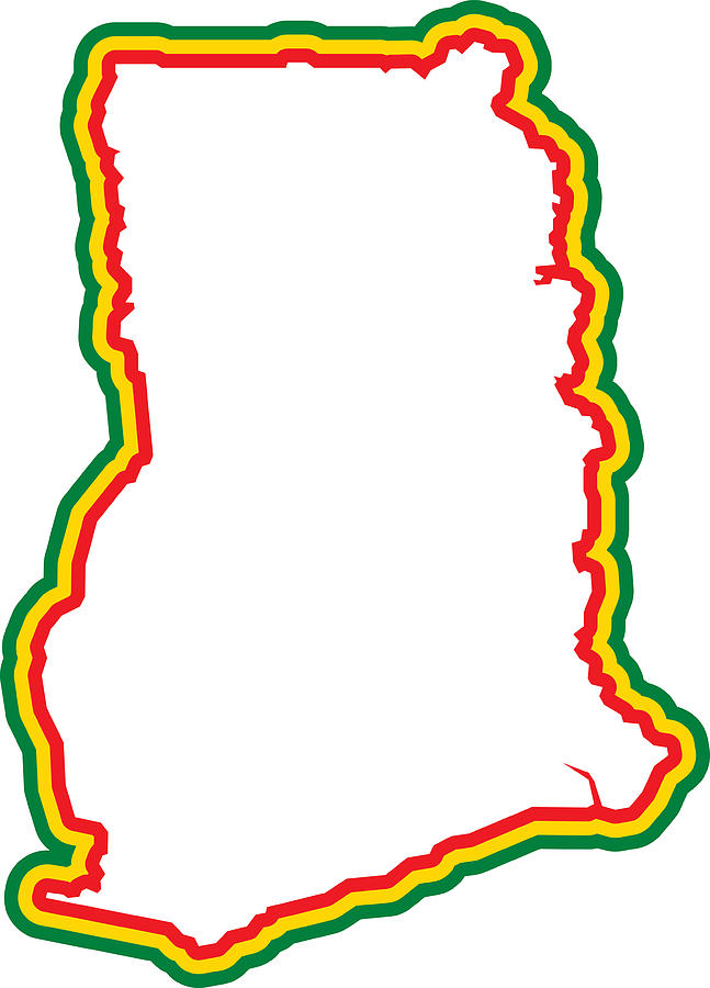 Ghana Outline Drawing by JakeOlimb