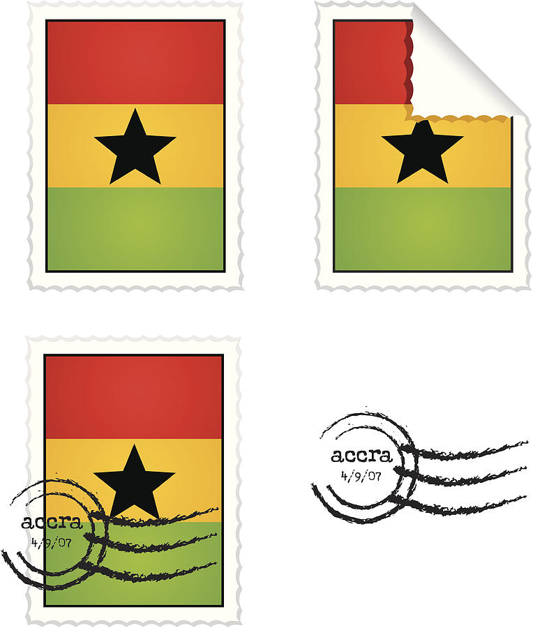Ghana Stamp Set Drawing by CatLane