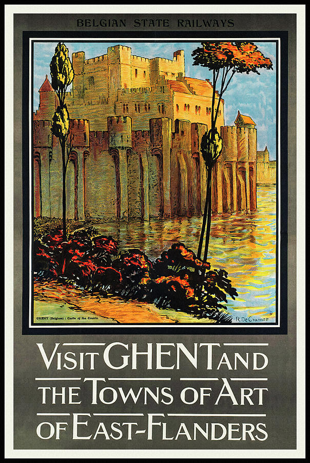 Ghent Belgium Vintage Retro Travel Poster  Photograph by Carol Japp