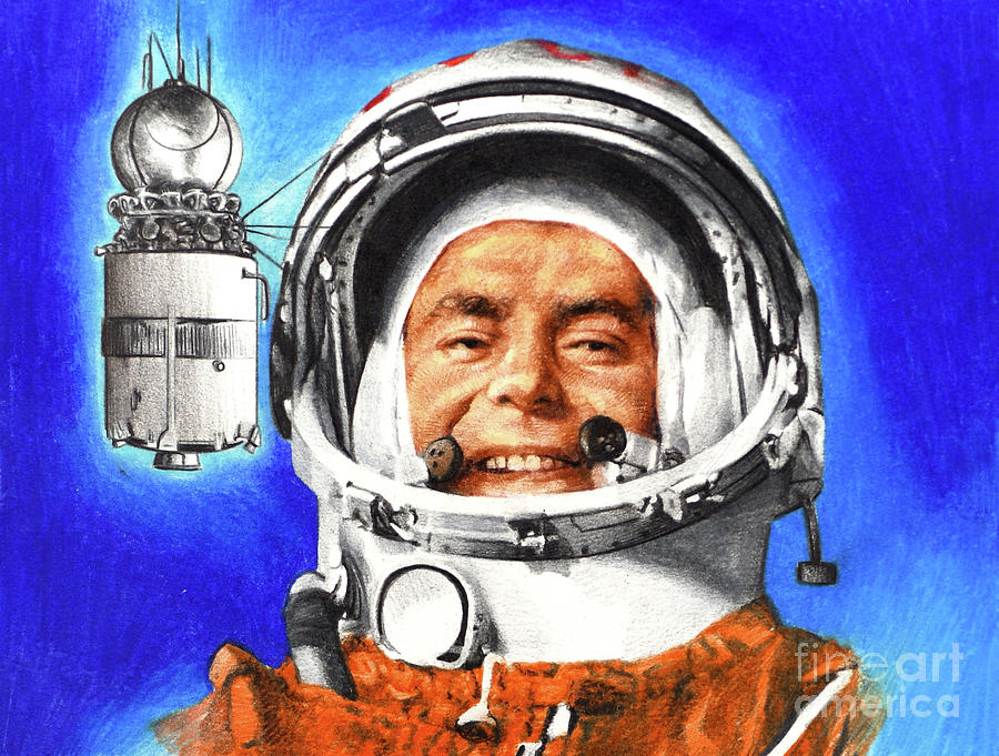 Gherman Titov - Vostok II - 6 August 1961 Painting by Paul and Chris Calle