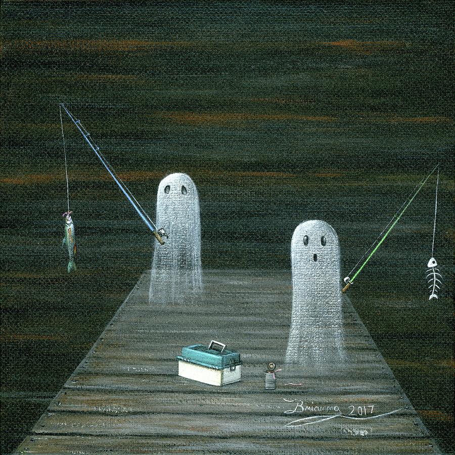 Halloween Painting - Ghost Catch of the Day by Brianna Mulvale